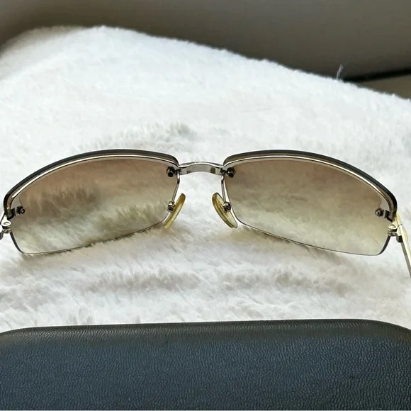 Gucci Italy GG1796S 3YGYT Rimless Sunglasses EUC Gold Frames Brown Lenses Gucci Italy GG1796S 3YGYT Rimless Sunglasses EUC Gold Frames  main image 3